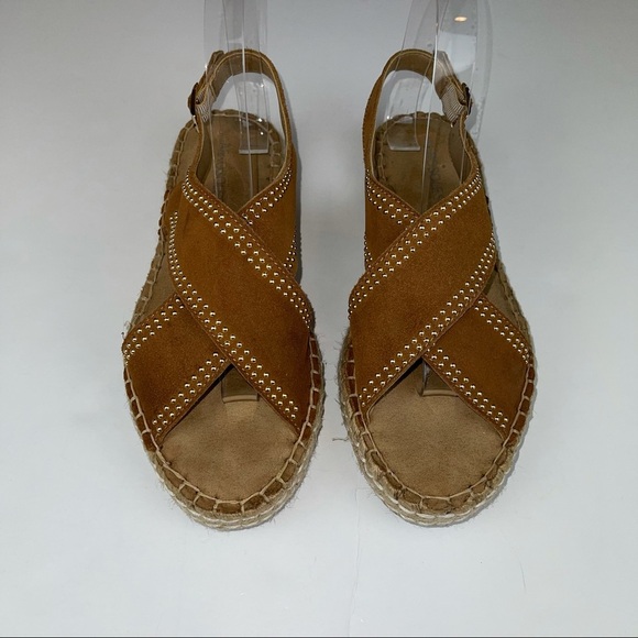 Aerosoles Brown Studded Leather Strappy Espadrille 7.5 - Picture 6 of 14
